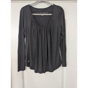 JJ Winks Full moon braless long sleeve Shirt women's XL gray lounge wear top